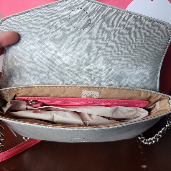 Tote & Crossbody Bag - Pink & Silver - Anne Klein - Picture 7 of 8